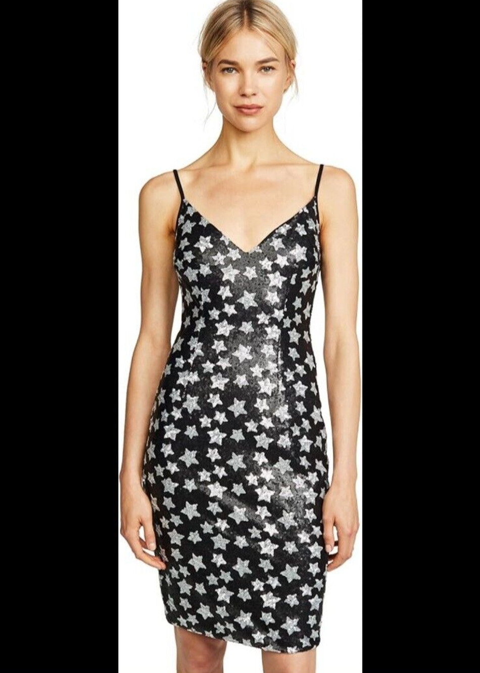 Black Halo Amorie Sequined Dress Starry Night Size 12 NYE Party Mini Sparkle NEW